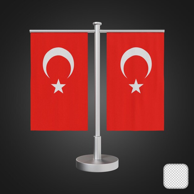 Tafel met vlaggen turkije 3d-illustratie