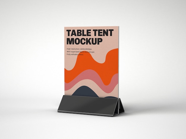 Tafel tent met plastic houder mockup