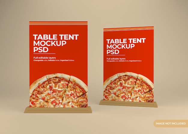 Tafel tent stand mockup ontwerp geïsoleerd