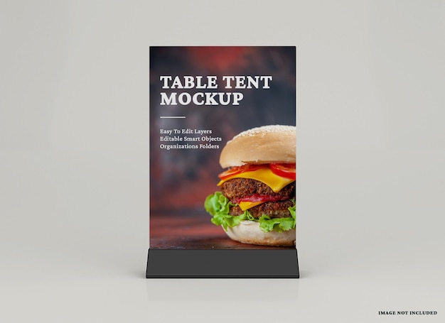 Tafeltent stand menu mockup