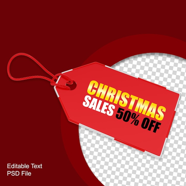 PSD tag 3d christmas sales