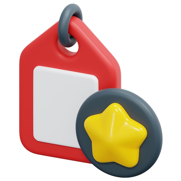 PSD tag 3d render icon illustration