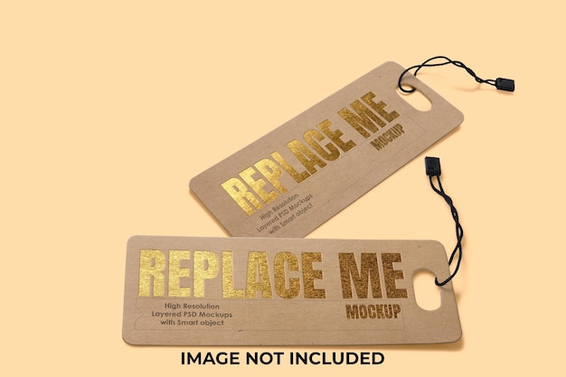 PSD tag mockup realistico tag mockup