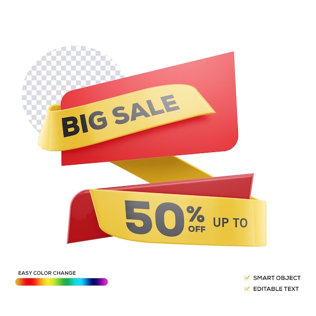 Premium PSD | Tag sale 3d rendering isolated