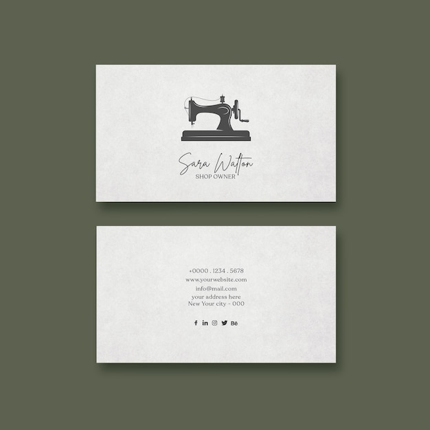 PSD tailor shop business card design template psd