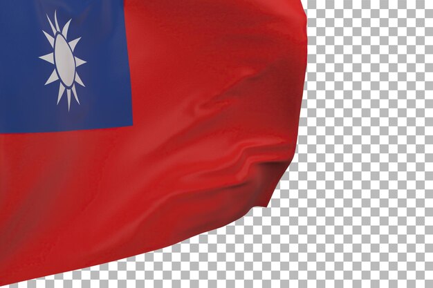 PSD bandiera di taiwan isolata. bandiera d'ondeggiamento. bandiera nazionale di taiwan