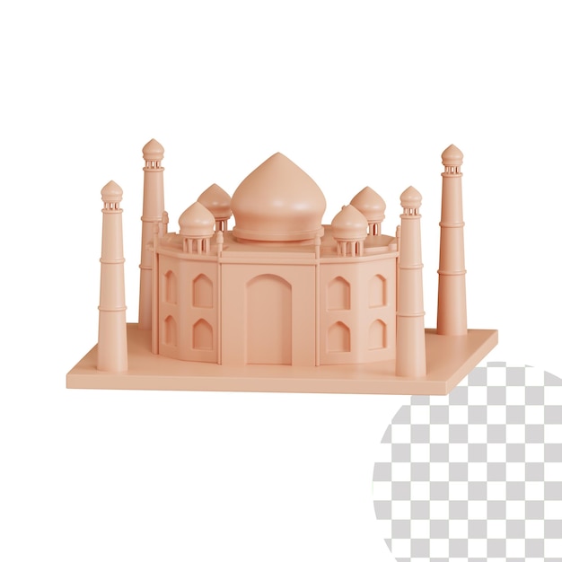 PSD taj mahal 3d illustratie