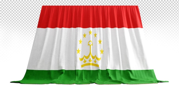 PSD tajikistan flag curtain in 3d rendering called flag of tajikistan