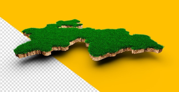tajikistan map soil land geology cross section with green grass and rock ground texture 3d