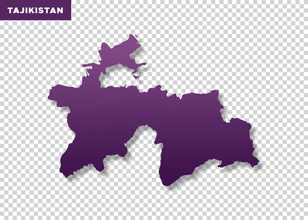 Mappa del tagikistan su sfondo trasparente