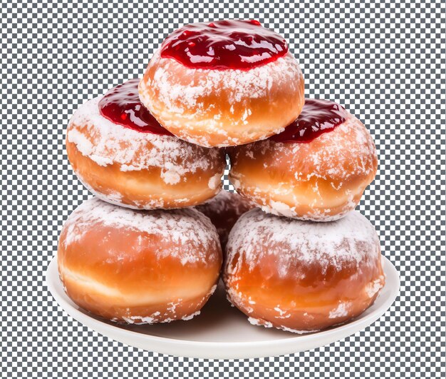 Tak Słodka Galaretka Sufganiyot Wyizolowana Na Przezroczystym Tle