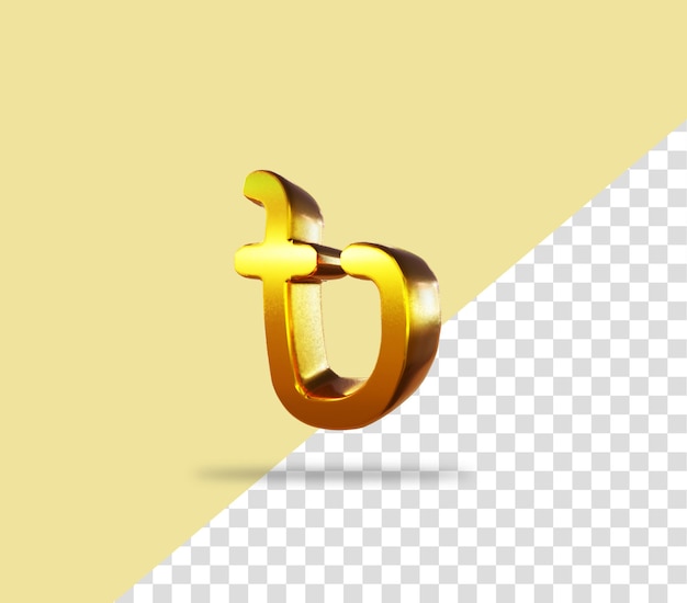 PSD taka sign golden rendering icon