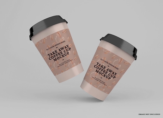 Take away carton coffee cup mockup