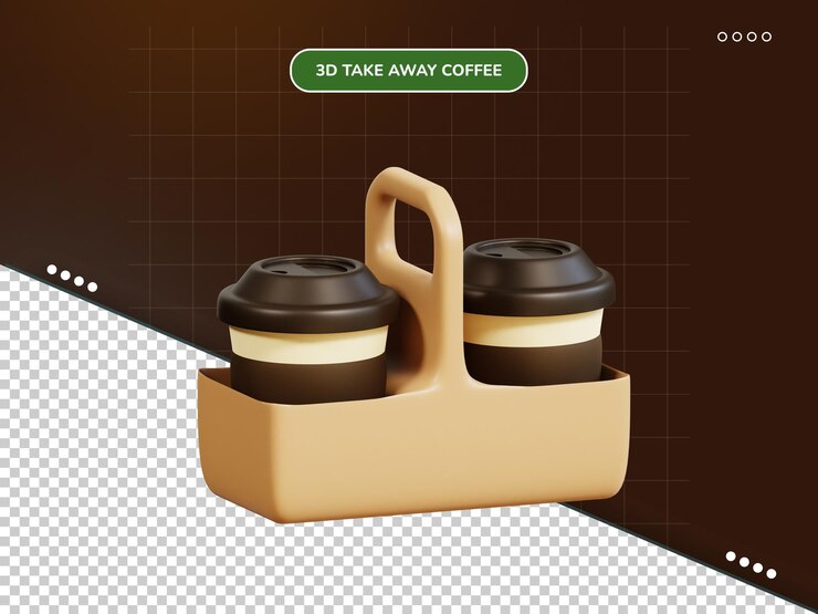 PSD 테이크 아웃 커피 3d 아이콘