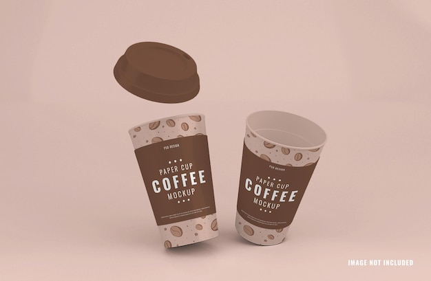 コーヒーカップのモックアップテンプレートを奪う