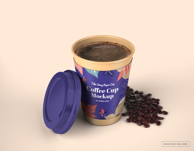 PSD porta via il mockup della tazza di caffè