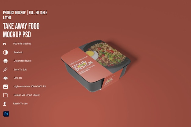 take away container psd mockup