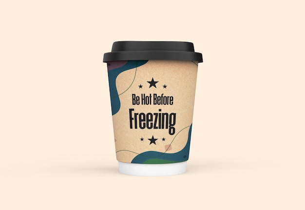 PSD take away craft paper cup mockup