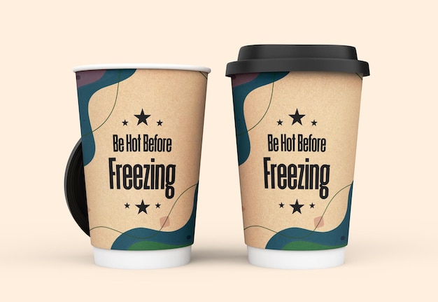 Take away craft paper cup mockup