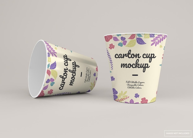 Take away disposable carton cup mockup