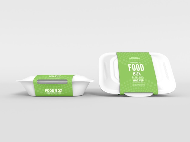 Mockup di imballaggio per scatole per alimenti da asporto