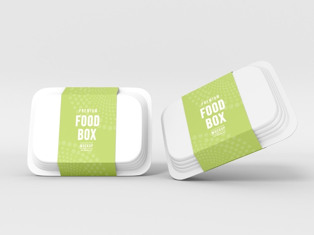 Take away food box packaging mockup