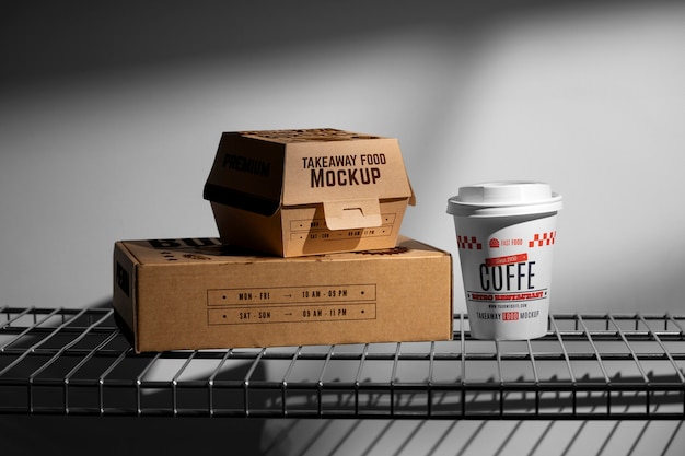 PSD take-away food items mockup