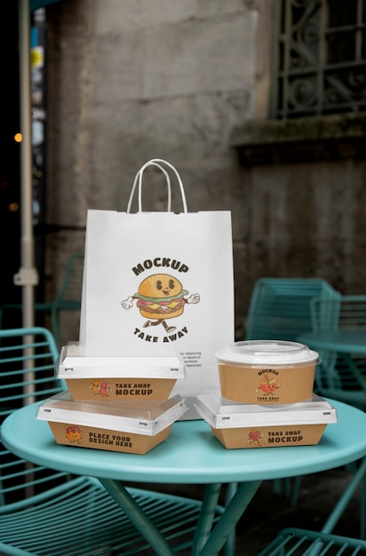 PSD take away food packaging mock-up design