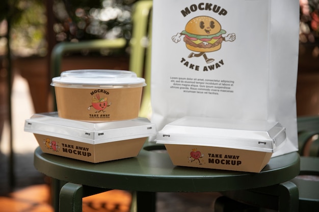 Take away food packaging mock-up design