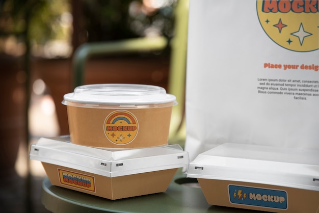 PSD take away food packaging mock-up design