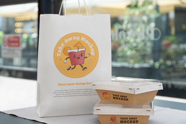 Take away food packaging mock-up design