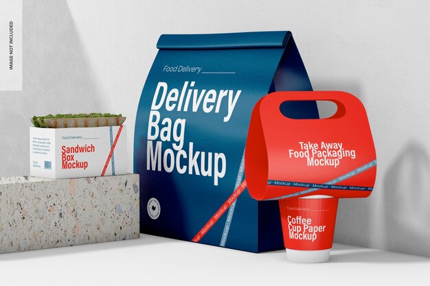 PSD take away food packaging mockup