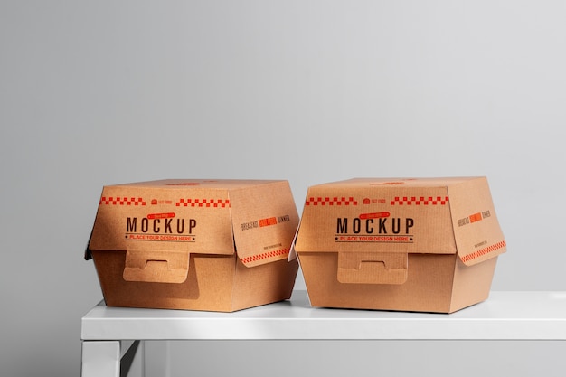 Take-away food packaging mockup