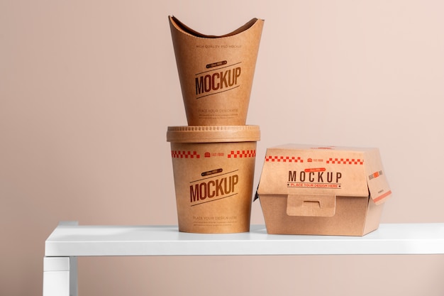 PSD take-away food packaging mockup