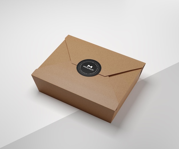 Take away packaging mockup with circle sticker