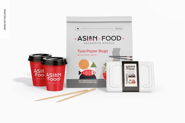 take away paper bag mockup front view