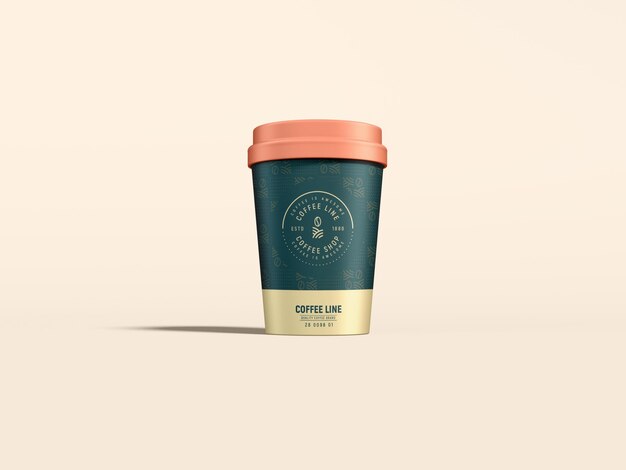 PSD take away paper coffee cup branding mockup