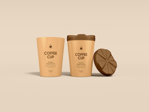 Take away paper coffee cup branding mockup