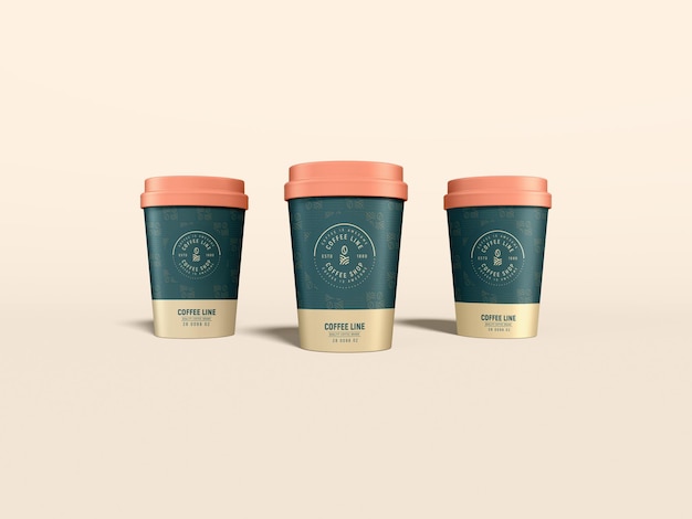 Mockup di branding della tazza di caffè di carta da asporto