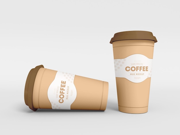 Take away paper coffee cup branding mockup