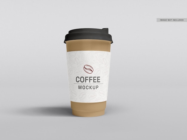 紙製コーヒーカップのブランディングモックアップを持ち帰ります