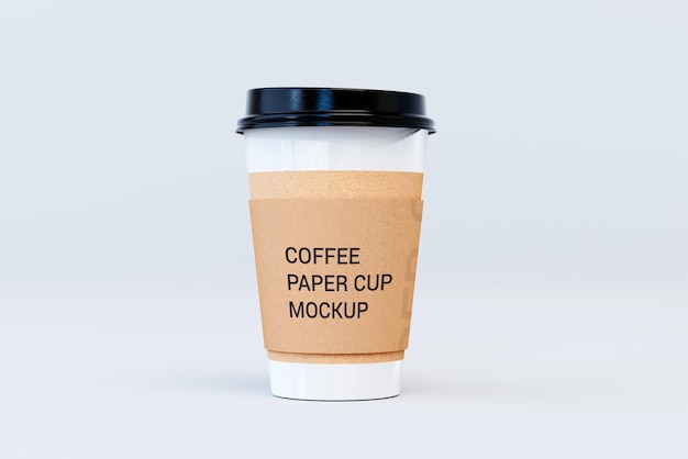 Take away paper coffee cup front view mockup