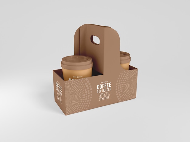 Take Away Paper Coffee Cup Holder Mockup