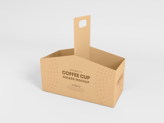 Take away paper coffee cup holder mockup