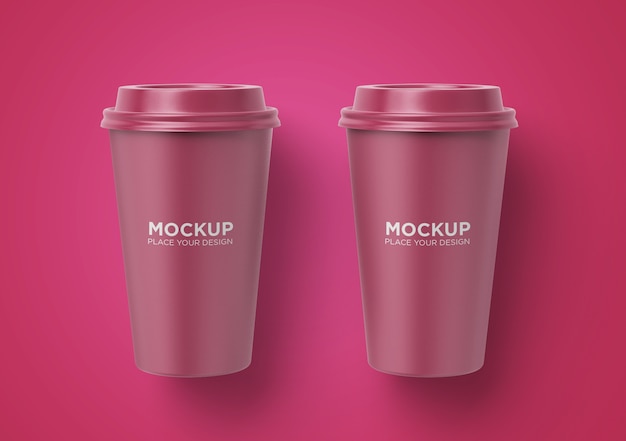 PSD take away paper coffee cup mockup isolated