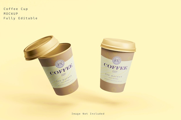 Take away paper coffee cup mockup premium psd