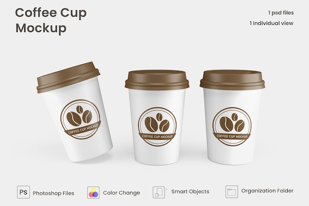 PSD take away paper coffee cup mockup premium psd