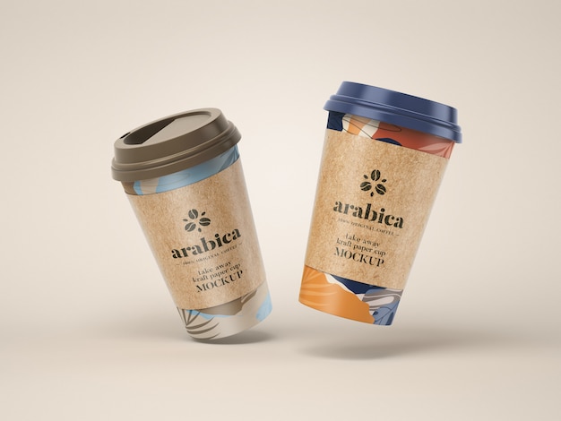 Take away paper coffee cup mockup