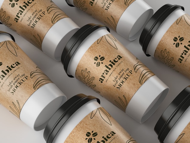 PSD take away paper coffee cup mockup