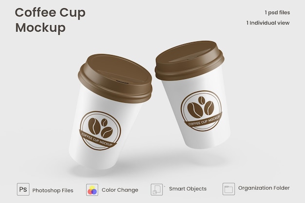 Уберите макет бумажной чашки кофе